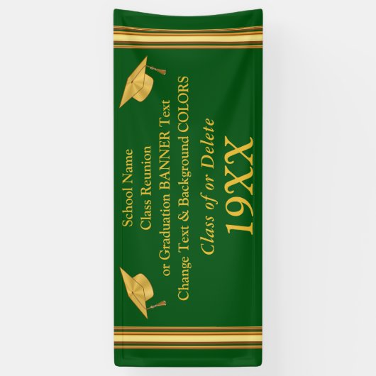Grün und Goldklassen-Wiedersehen-Fahne oder Banner (Vertikal)