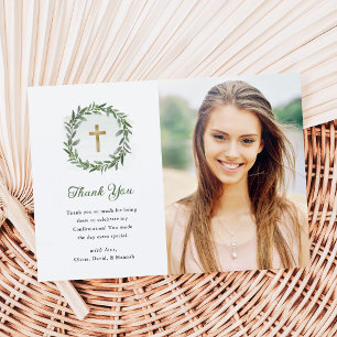 Grün- und Goldkreuz   Foto-Bestätigung Dankeskarte