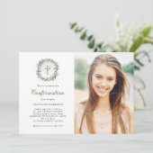 Grün- und Goldkreuz | Foto-Bestätigung Einladung (Stehend Vorderseite)