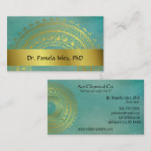 Grün und GoldMandala-Visitenkarte Visitenkarte (Vorne/Hinten)