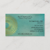 Grün und GoldMandala-Visitenkarte Visitenkarte (Rückseite)