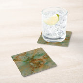 Grün und Goldmarmor Rechteckiger Pappuntersetzer (Vor Ort)