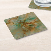 Grün und Goldmarmor Rechteckiger Pappuntersetzer (angewinkelt)