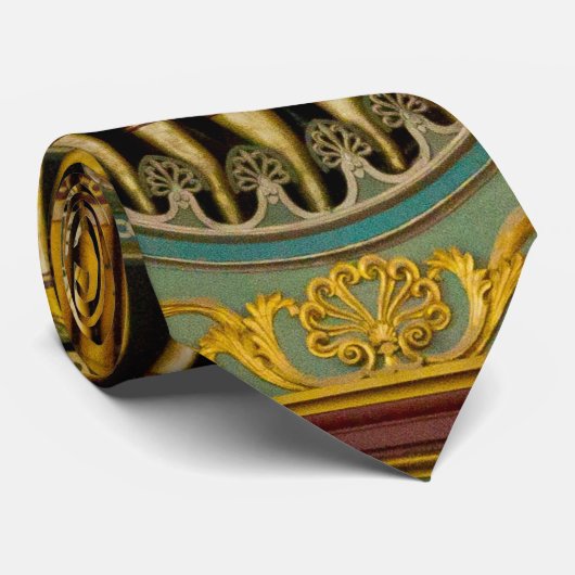 Grün und Goldorgelpfeife-Krawatte Krawatte (Gerollt)
