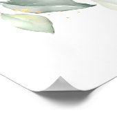 Grün und Goldrand Elegante Hochzeit Willkommen Poster (Ecke)