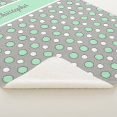 Grün und Grau mit Polka-Punkten und Namen Sherpadecke (3/4)