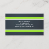 Grün und Grau Visitenkarte (Rückseite)