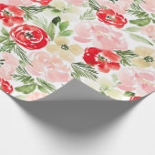 Grün und Grün Weihnachten Wasserfarben Blume Wrapp Geschenkpapier (Ecke)