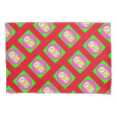 Grün und hell lila Muster Fallen Kissenbezug (Vorderseite)