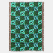 Grün und Himmelblau Schach oder Zyan mit Rechteck Decke (Vorderseite Vertikal)