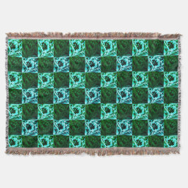 Grün und Himmelblau Schach oder Zyan mit Rechteck Decke