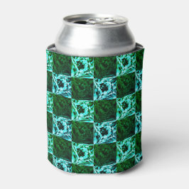 Grün und Himmelblau Schach oder Zyan mit Rechteck Dosenkühler