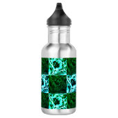 Grün und Himmelblau Schach oder Zyan mit Rechteck Edelstahlflasche (Rechts)