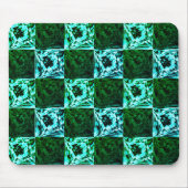 Grün und Himmelblau Schach oder Zyan mit Rechteck Mousepad (Vorne)