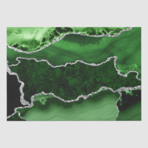 Grün und Imitate Silberner Glitzer Marmorverkleidu Seidenpapier