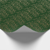 Grün und Kupfer Frohe Weihnachts-Script-Muster Geschenkpapier (Ecke)