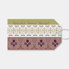 Grün und Lila Geschenkanhänger