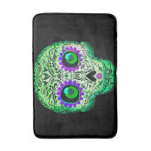 Grün und Lila glühend Zuckerkulösser Halloween Badematte (Vorderseite Vertikal)