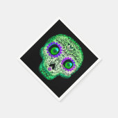 Grün und Lila glühend Zuckerkulösser Halloween Serviette (Ecke)
