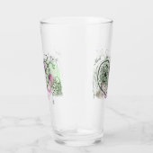 Grün und Lila mit Whimsikherzen Glas (Rechts)