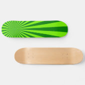 Grün und Limone Funky gestreifte abstrakte Kunst Skateboard (Horizontal)