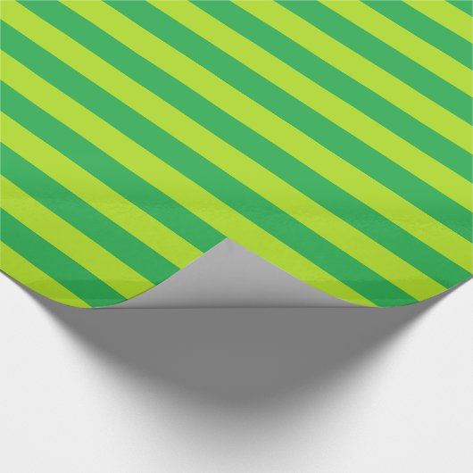 Grün und Limone grüne Streifen Geschenkpapier (Ecke)