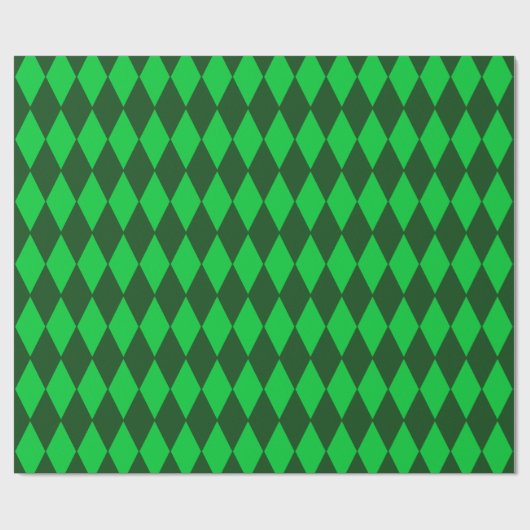 Grün und Limones grünes Harlekin-Muster Geschenkpapier (Flach)