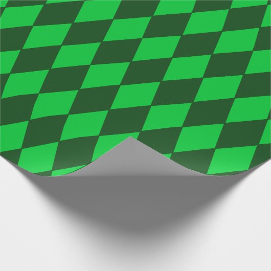 Grün und Limones grünes Harlekin-Muster Geschenkpapier (Ecke)