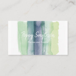 Grün-und Marine-Blau-Aquarell-Bürsten-Anschläge Visitenkarte