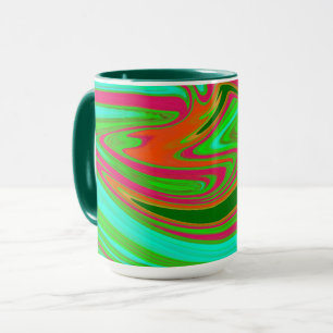 Grün und Marone Wirbel-Tasse Tasse