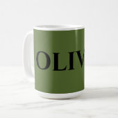 Grün und Minimalistisch schwarz Kaffeetasse (Vorderseite Links)