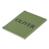 Grün und Minimalistisch schwarz Notizblock (Rotiert)