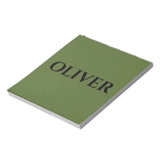 Grün und Minimalistisch schwarz Notizblock (Rotiert)