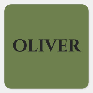 Grün und Minimalistisch schwarz Quadratischer Aufkleber