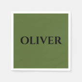 Grün und Minimalistisch schwarz Serviette (Vorderseite)