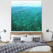 Grün und Minze Ozean Abstrakte Kunst Leinwanddruck (Insitu (Schlafzimmer))