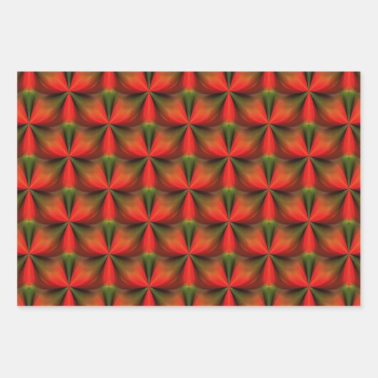 Grün und Orange Abstraktes Muster Geschenkpapier Set (Vorderseite 2)
