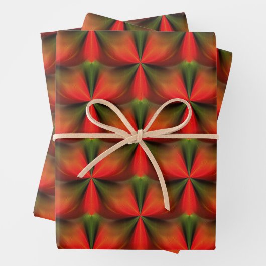 Grün und Orange Abstraktes Muster Geschenkpapier Set (Beispiel)