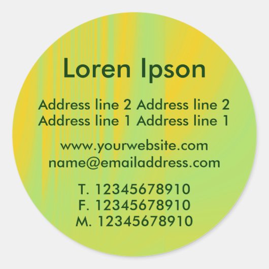 Grün und Orange Business / Profil Runder Aufkleber (Vorderseite)