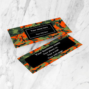 Grün und Orange Camo, Tarnung, Militär, Armee Mini Visitenkarte