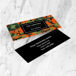 Grün und Orange Camo, Tarnung, Militär, Armee Mini Visitenkarte