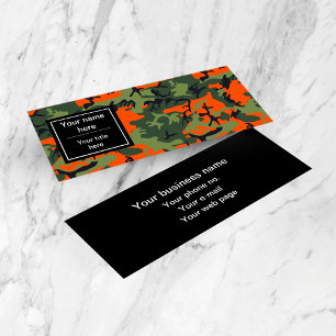 Grün und Orange Camo, Tarnung, Militär, Armee Mini Visitenkarte