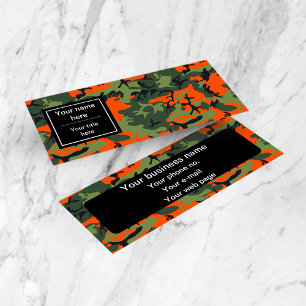 Grün und Orange Camo, Tarnung, Militär, Armee Mini Visitenkarte
