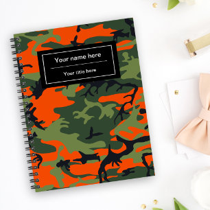 Grün und Orange Camo, Tarnung, Militär, Armee Notizblock