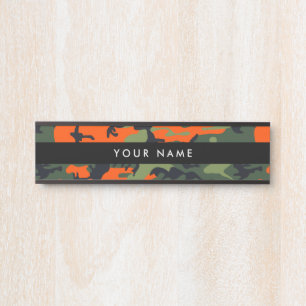 Grün und Orange Camo, Tarnung, Militär, Armee Türschild