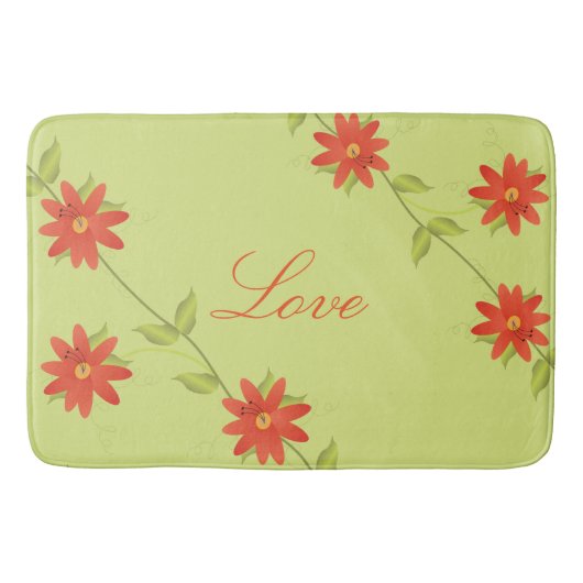 Grün und Orange Flows Badematte (Vorderseite)