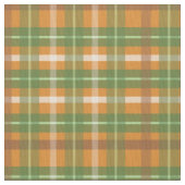 Grün und Orange Herbst-Kariertuch Stoff (Nahaufnahme)