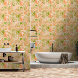 Grün und Orange Peach Tapete