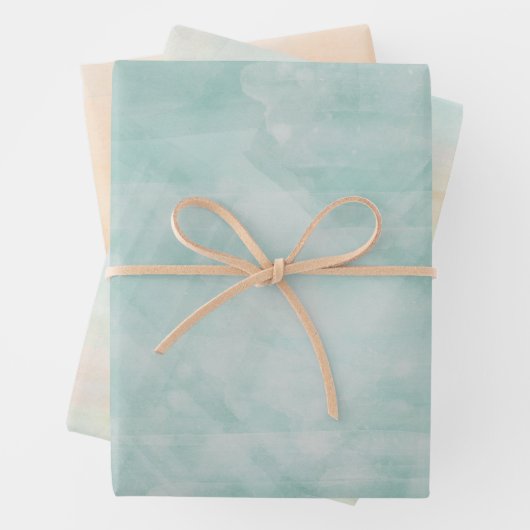 Grün und Orange Wasserfarbe Geschenkpapier Set (Beispiel)