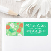 Grün- und Orangefarbenes tropisches Blattmuster (Insitu)